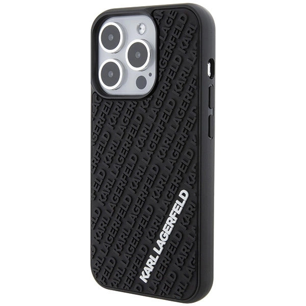 Karl Lagerfeld 3D Rubber Multi Logo case for iPhone 15 Pro - black_1