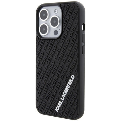 Karl Lagerfeld 3D Rubber Multi Logo case for iPhone 15 Pro - black_1