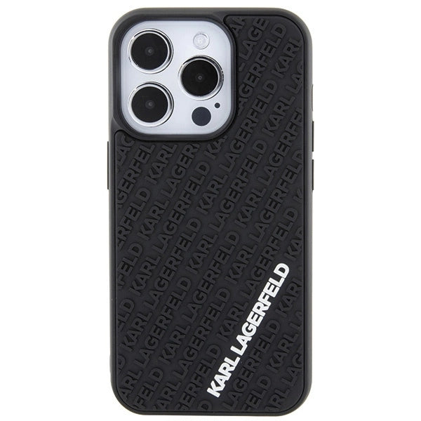 Karl Lagerfeld 3D Rubber Multi Logo case for iPhone 15 Pro - black_2
