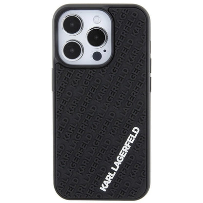 Karl Lagerfeld 3D Rubber Multi Logo case for iPhone 15 Pro - black_2