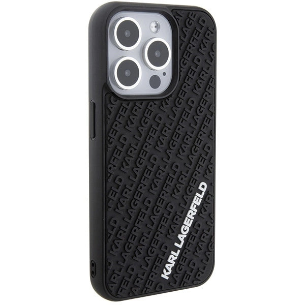 Karl Lagerfeld 3D Rubber Multi Logo case for iPhone 15 Pro - black_3