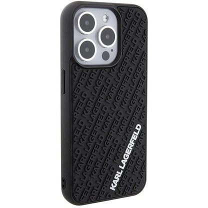 Karl Lagerfeld 3D Rubber Multi Logo case for iPhone 15 Pro - black_3
