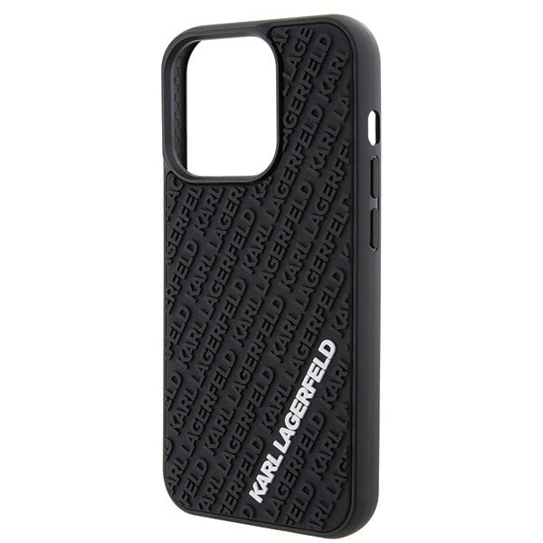 Karl Lagerfeld 3D Rubber Multi Logo case for iPhone 15 Pro - black_5
