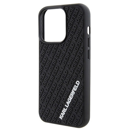 Karl Lagerfeld 3D Rubber Multi Logo case for iPhone 15 Pro - black_5