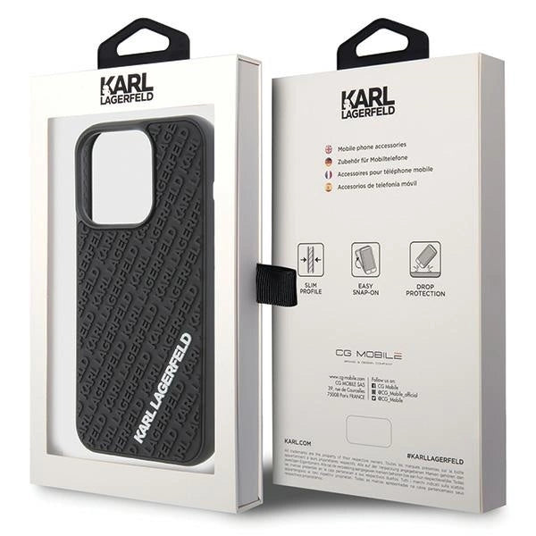 Karl Lagerfeld 3D Rubber Multi Logo case for iPhone 15 Pro - black_7