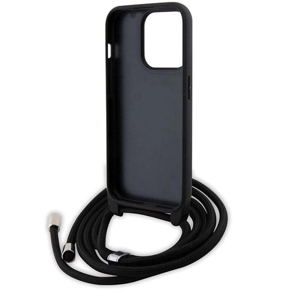 Karl Lagerfeld Crossbody Saffiano Metal Pin Karl & Choupette case for iPhone 15 Pro - black_5
