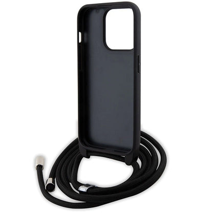 Karl Lagerfeld Crossbody Saffiano Metal Pin Karl & Choupette case for iPhone 15 Pro - black_5