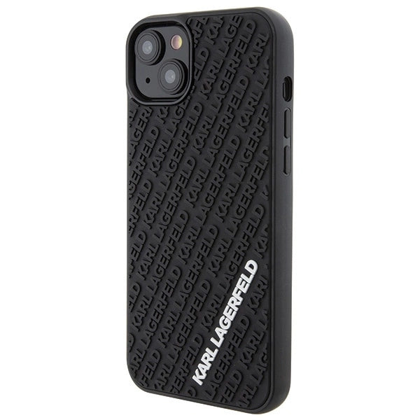Karl Lagerfeld 3D Rubber Multi Logo case for iPhone 15 Plus - black_1