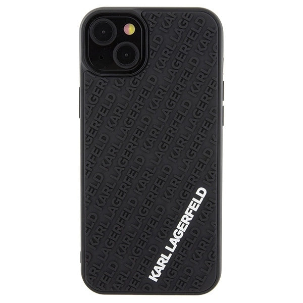 Karl Lagerfeld 3D Rubber Multi Logo case for iPhone 15 Plus - black_2