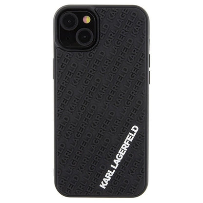 Karl Lagerfeld 3D Rubber Multi Logo case for iPhone 15 Plus - black_2