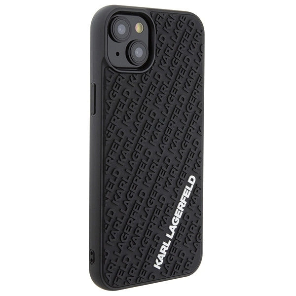 Karl Lagerfeld 3D Rubber Multi Logo case for iPhone 15 Plus - black_3