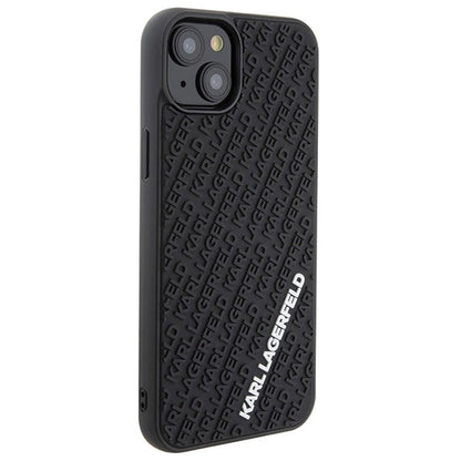 Karl Lagerfeld 3D Rubber Multi Logo case for iPhone 15 Plus - black_3