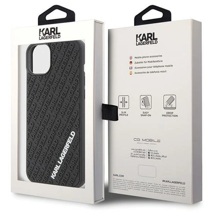 Karl Lagerfeld 3D Rubber Multi Logo case for iPhone 15 Plus - black_7