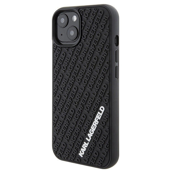 Karl Lagerfeld 3D Rubber Multi Logo case for iPhone 15 - black_1
