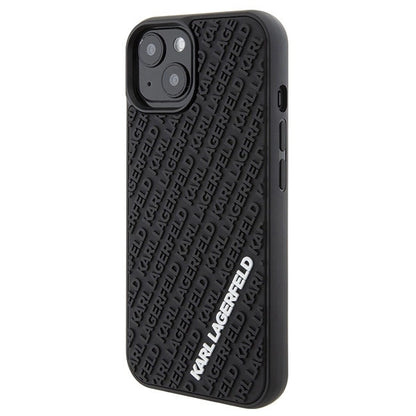 Karl Lagerfeld 3D Rubber Multi Logo case for iPhone 15 - black_1