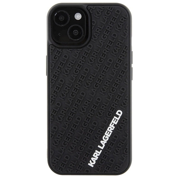 Karl Lagerfeld 3D Rubber Multi Logo case for iPhone 15 - black_2