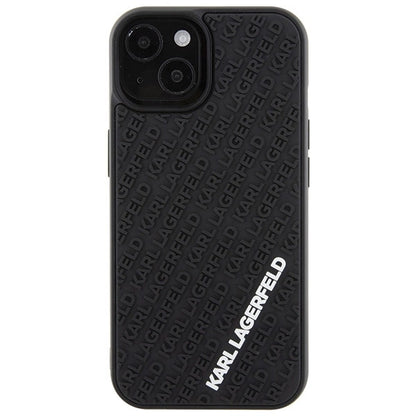 Karl Lagerfeld 3D Rubber Multi Logo case for iPhone 15 - black_2