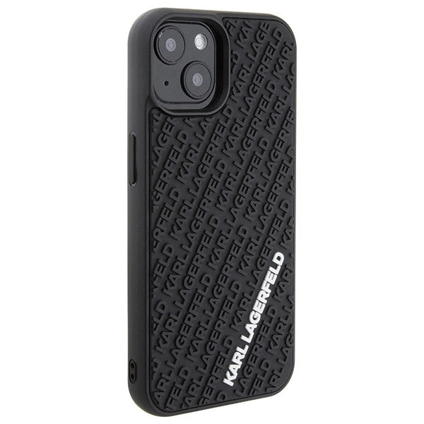 Karl Lagerfeld 3D Rubber Multi Logo case for iPhone 15 - black_3