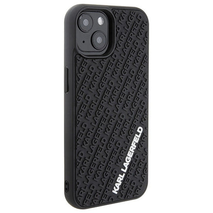 Karl Lagerfeld 3D Rubber Multi Logo case for iPhone 15 - black_3