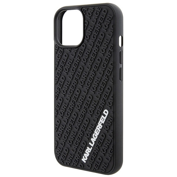 Karl Lagerfeld 3D Rubber Multi Logo case for iPhone 15 - black_5