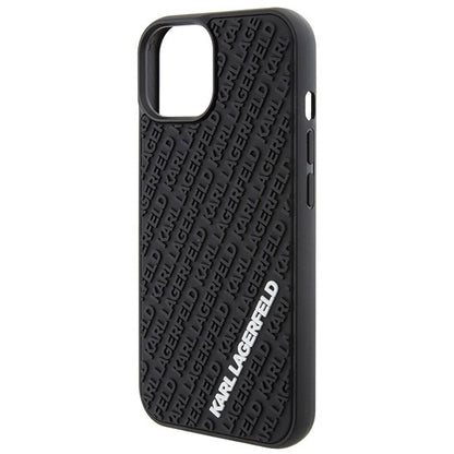 Karl Lagerfeld 3D Rubber Multi Logo case for iPhone 15 - black_5