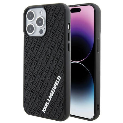 Karl Lagerfeld 3D Rubber Multi Logo case for iPhone 15 Pro Max - black_0