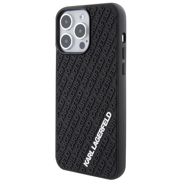 Karl Lagerfeld 3D Rubber Multi Logo case for iPhone 15 Pro Max - black_1