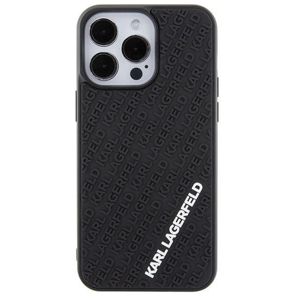 Karl Lagerfeld 3D Rubber Multi Logo case for iPhone 15 Pro Max - black_2