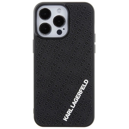 Karl Lagerfeld 3D Rubber Multi Logo case for iPhone 15 Pro Max - black_2