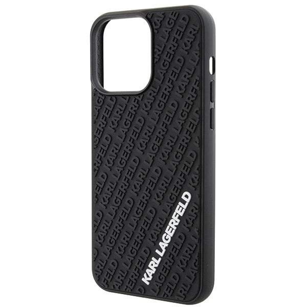Karl Lagerfeld 3D Rubber Multi Logo case for iPhone 15 Pro Max - black_5
