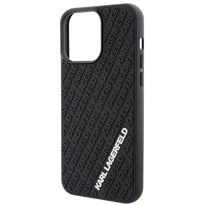 Karl Lagerfeld 3D Rubber Multi Logo case for iPhone 15 Pro Max - black_5