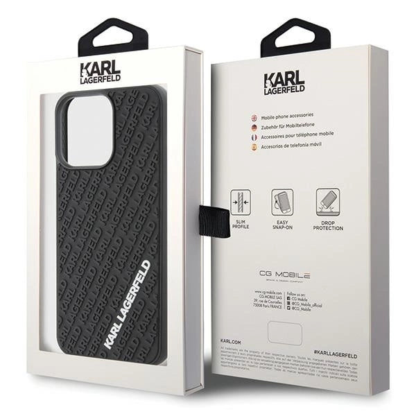 Karl Lagerfeld 3D Rubber Multi Logo case for iPhone 15 Pro Max - black_7