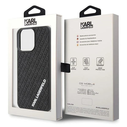Karl Lagerfeld 3D Rubber Multi Logo case for iPhone 15 Pro Max - black_7