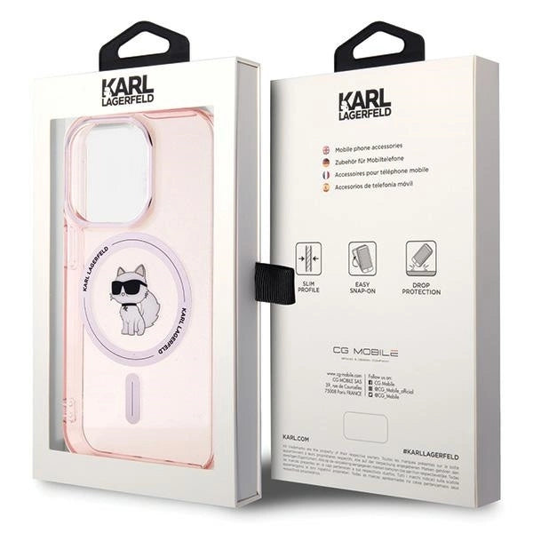 Karl Lagerfeld IML Choupette MagSafe case for iPhone 15 Pro - pink_7