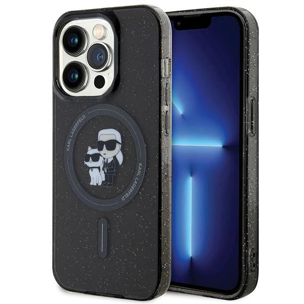 Karl Lagerfeld Karl&Choupette Glitter MagSafe case for iPhone 15 Pro - black_0