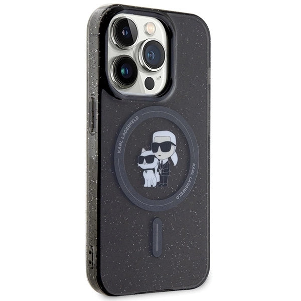Karl Lagerfeld Karl&Choupette Glitter MagSafe case for iPhone 15 Pro - black_3