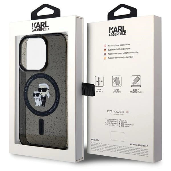 Karl Lagerfeld Karl&Choupette Glitter MagSafe case for iPhone 15 Pro - black_7