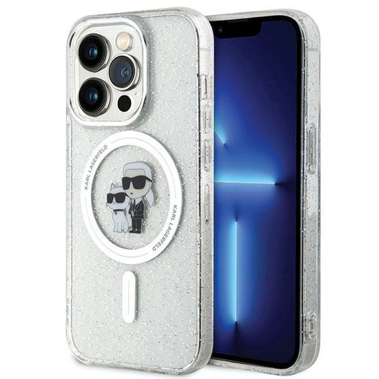Karl Lagerfeld Karl&amp;Choupette Glitter MagSafe case for iPhone 15 Pro - transparent_0