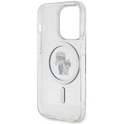 Karl Lagerfeld Karl&amp;Choupette Glitter MagSafe case for iPhone 15 Pro - transparent_6