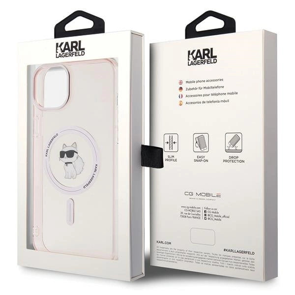 Karl Lagerfeld IML Choupette MagSafe case for iPhone 15 Plus - pink_7