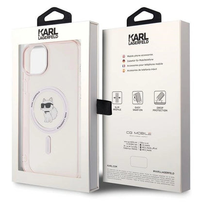 Karl Lagerfeld IML Choupette MagSafe case for iPhone 15 Plus - pink_7