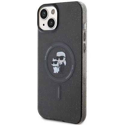 Karl Lagerfeld Karl&amp;Choupette Glitter MagSafe case for iPhone 15 Plus - black_1