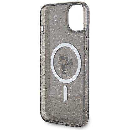 Karl Lagerfeld Karl&amp;Choupette Glitter MagSafe case for iPhone 15 Plus - black_6