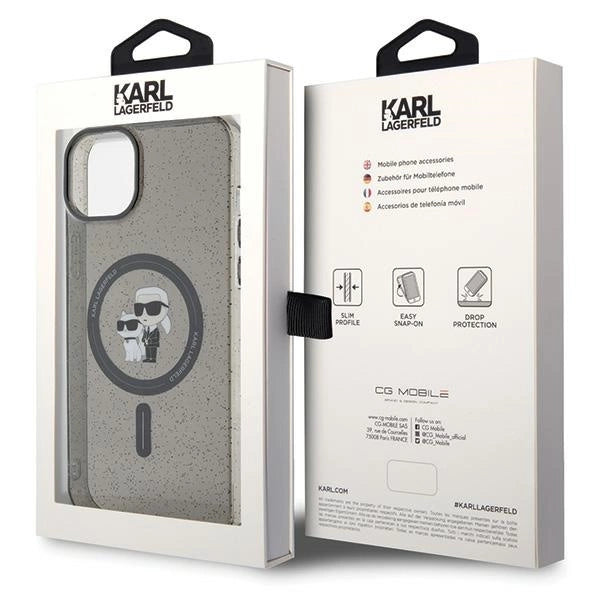 Karl Lagerfeld Karl&amp;Choupette Glitter MagSafe case for iPhone 15 Plus - black_7
