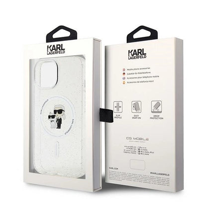 Karl Lagerfeld Karl&Choupette Glitter MagSafe case for iPhone 15 Plus - transparent_7