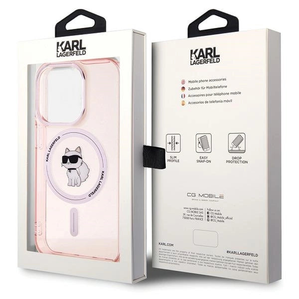 Karl Lagerfeld IML Choupette MagSafe case for iPhone 15 Pro Max - pink_7