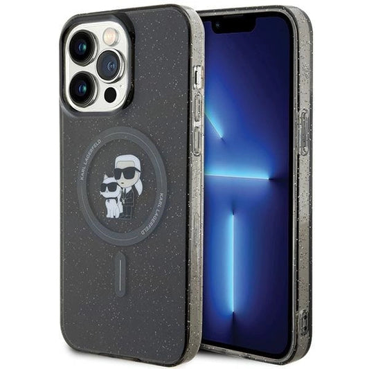 Karl Lagerfeld Karl&Choupette Glitter MagSafe case for iPhone 15 Pro Max - black_0