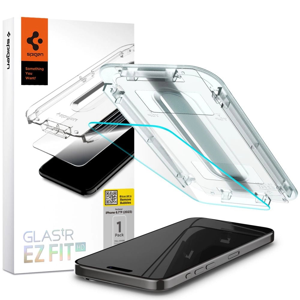Spigen Glas.tR EZ Fit Tempered Glass for iPhone 15 Pro_0