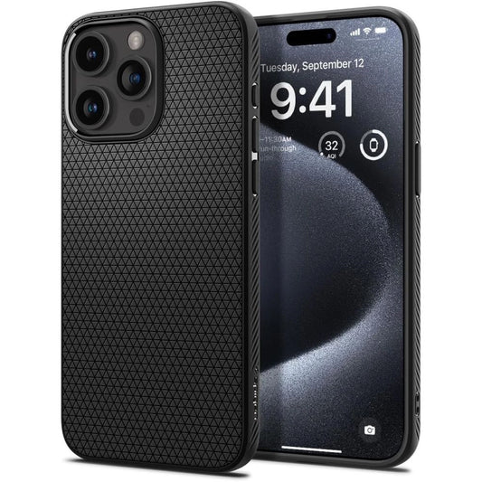 Spigen Liquid Air iPhone 15 Pro Case - Matte Black_0