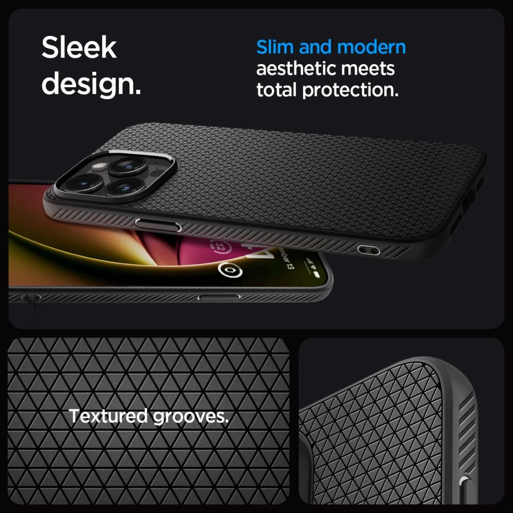 Spigen Liquid Air iPhone 15 Pro Case - Matte Black_10